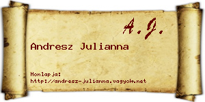 Andresz Julianna névjegykártya